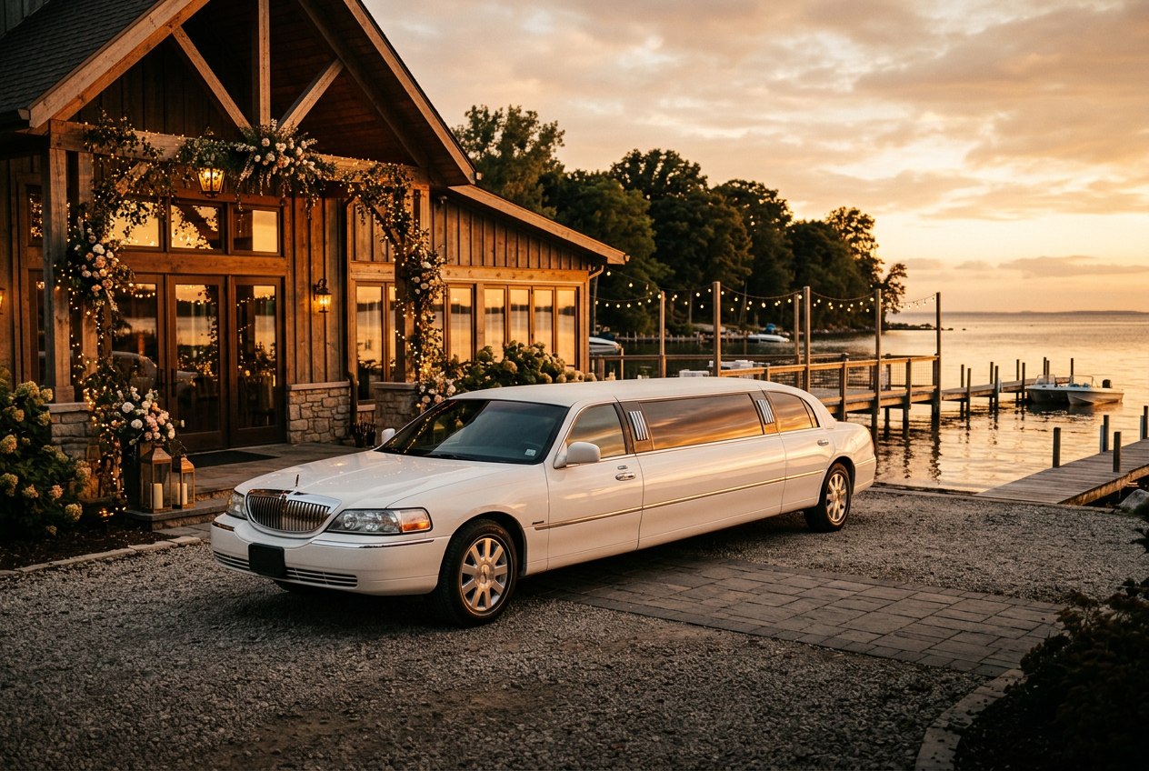 Wedding limousine at a Gig Harbor venue