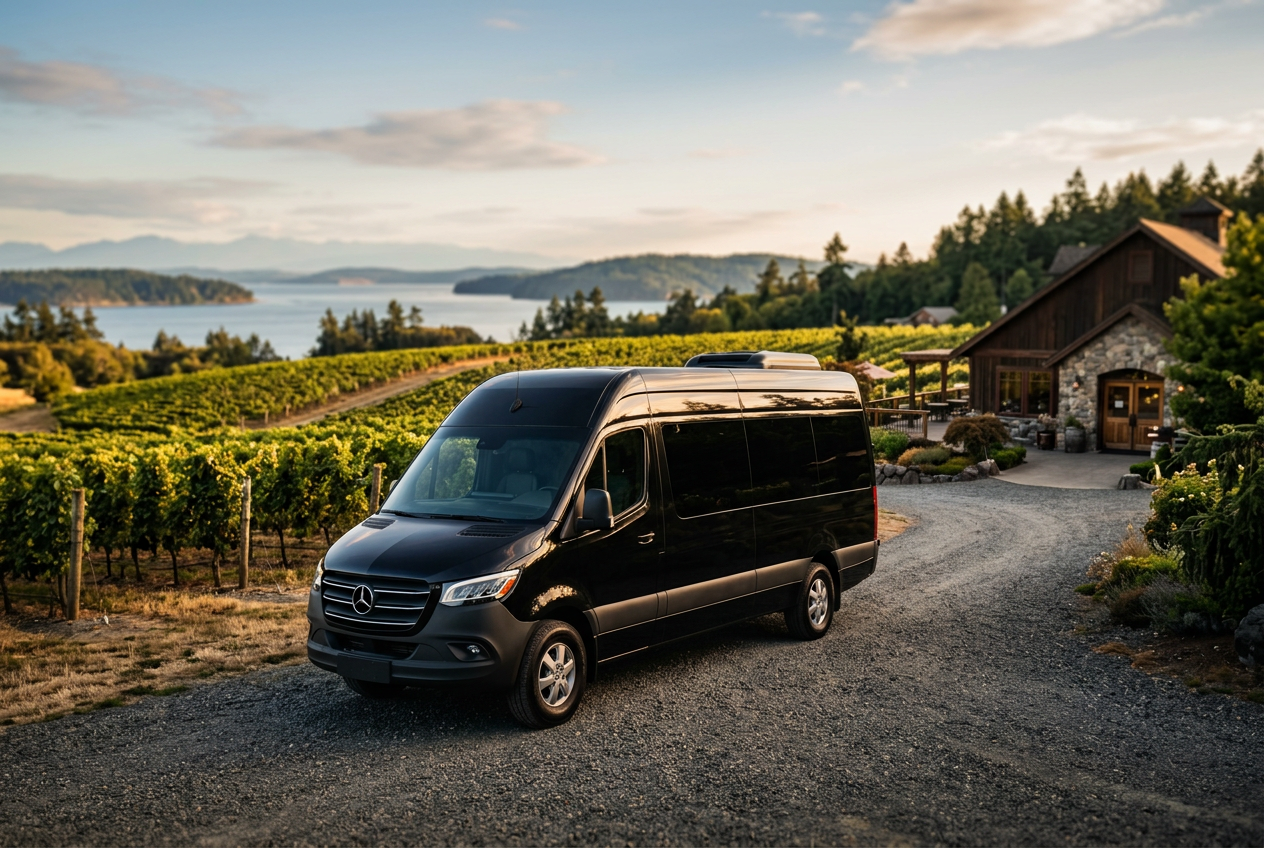 Wine tour by Sprinter van from Gig Harbor